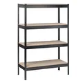 SCHULTE Regalwelt Schwerlastregal mit 4 Holzböden, 180x100x40 cm (HxBxT), Traglast pro Ebene ca. 150 Kg, schwarz-Struktur, Lagerregal, Kellerregal, Werkstattregal, Steckregal
