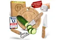 Eli Kinderkochmesser Küchenmesser Kinder Set inkl. Schneidebrett, Schäler und Fingerschutz, 5 teiliges hochwertiges Schneidemesser Set - rostfreier Edelstahl