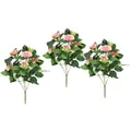 Kunstblume I.GE.A. "Künstlicher Rosenbusch", rosa, B:17cm H:34cm L:17cm, Polyester, Kunstpflanzen, Kunstrose Blume Strauß Bouquet Rosen Rosenbouquet Wildrose