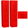 Schwarzkopf Igora Royal 3 x 60 ml 6-1 dunkelblond cendre Haarfarbe Cremefarbe Se