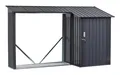 Floraworld Kombi Holzunterstand und Gartengeräteraum 270 x 105 x 130/158 cm anthrazit