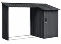 Floraworld Kaminholzregal mit Geräteraum anthrazit 270 x 105 cm