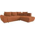 Mirjan24 Ecksofa, Bronze, Textil, 5-Sitzer, Ottomane rechts,L-Form, 290x183 cm, Wohnzimmer, Sofas & Couches, Wohnlandschaften, Ecksofas