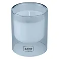 Schöner Wohnen Duftkerze Kerze im Glas in Blau Wachs in Weiß Soft Cotton H 11 cm