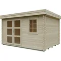 Gartenhaus KIEHN-HOLZ "Schaalsee", beige (naturbelassen), Fußboden im Gartenhaus, Gartenhäuser, aus naturbelassenem Fichtenholz