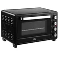 HOMCOM Minibackofen 32L Mini Ofen mit Grillrost, Backblech, mit 3 Kochmodi, Edelstahl, Schwarz, Schwarz