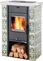 Haas + Sohn Kaminofen TIROL 343.15 C perl-schwarz/grün-weiß, Zeitbrand