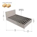 Juskys Polsterbett Nizza 120x200 cm - Lattenrost, Stauraum & LEDs - Samtbezug mit Steppung - Beige
