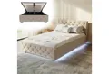 Juskys Polsterbett Nizza, Stauraum, LED Licht, Chesterfield Steppung, Samtbezug