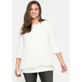 Sheego Blusenshirt Große Größen in leichter A-Linie mit Zipfelsaum weiß 52/54
