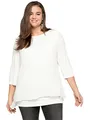 Sheego Damen Große Größen Blusenshirt in Leichter A-Linie mit Zipfelsaum Businessmode klassisch Rundhals-Ausschnitt -