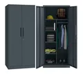 STEELSØN Garderobenschrank Regulus abschließbar (Anthrazit, 1-St) Spindschrank aus Stahl mit 6 Fächern & 1 Kleiderstange, inkl. Schloss