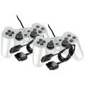 2 original Playstation 2 Controller - Pads in Silber - PS2 + 2 Controller Verlängerungen