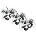 3 original Playstation 2 Controller - Pads in Silber - PS2 + 3 Verlängerungen