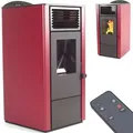 Pelletofen 9,5kW Pelletkamin Pelletheizung Kaminofen  Holzofen rot 56303