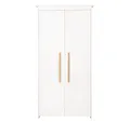 roba® Kinderkleiderschrank Lilo 2-türig Kinderschrank mit modernen Holzgriffen - Weiß / Natur