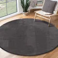 Teppich THE CARPET "Relax round", grau (anthrazit), H:16mm Ø:160cm