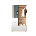 ENTRA Flurgarderoben Set in Artisan Eiche Optik, Weiß - Stylishe Kompaktgarderobe mit Spiegel für Ihren Eingangsbereich - 117 x 198 x 38 cm (B/H/T)