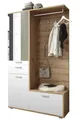 Garderobe Kompaktgarderobe mit Spiegel Flurgarderobe Schuhschrank Weiß Artisan