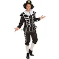 dressforfun Herrenkostüm Musketier | Langarm-Oberteil, 7/8 Hose und Weste | Outfit im Stil des 17. Jahrhunderts | romantisches Erscheinungsbild durch Hut und Kniestrümpfe (XL)