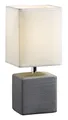 Nachttischlampe Tischleuchte Nachttischleuchte Tischlampe Keramik Stoff Grau