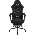WOLTU Gaming Stuhl mit Massagefunktion, Taschenfederkissen, ergonomisch, Tech-Stoff : Schwarz Farbe: Schwarz - Schwarz
