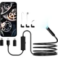 VEVOR Endoskopkamera mit Licht, 1920P HD-Endoskop für Android & iOS, Inspektionskamera mit 8 LED-Leuchten & 3 m langem Kabel, 2-facher Zoom, wasse... - Schwarz
