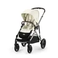 CYBEX Gold Kinderwagen GAZELLE S, Ab Geburt bis ca. 4 Jahre, Max. 22 kg (Single-Modus) / 2x 22 kg (Duo-Modus), All-in-1-System mit 20+ Konfigurationen, Seashell Beige