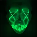 TK Gruppe Verkleidungsmaske LED Horror Maske inspiriert von Purge – mit 3 Leuchtmodi, (Packung), Steubar - drei Lichteffekten