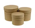 Viana Packpapier 3er-Set Geschenkboxen Blumenbox Beige Rund Flowerbox für