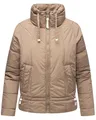 Navahoo leichte Damen Steppjacke kurze Übergangsjacke oversized mit Fledermausärmeln Luftzauber 14 Taupe Grey Gr. M