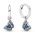 PANDORA Schmuck Damen-Creolen Silber Ohrringe Blauer Schmetterling 290778C01