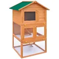 vidaXL Kleintierstall, Kaninchenstall Kleintierhaus Hasenstall 3 Ebenen Holz