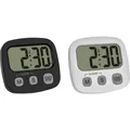 TFA Dostmann 2er Set Digitaler Timer mit Stoppuhr und Uhrzeit Stoppuhr Schwarz, Weiß digital