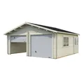 PALMAKO Blockbohlen-Garage, BxT: 575 x 510 cm (Außenmaße), Holz - grau