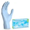 ARNOMED Einweghandschuhe Hellblau 100 Stück/Box, Nitrilhandschuhe M, Einmalhandschuhe, Handschuhe Einweg puderfrei, latexfreie Gummihandschuhe, Einweghandschuhe in XS, S, M, L & XL verfügbar