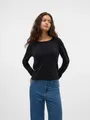 Rundhalspullover "VMCARE SHINE LS O-NECK PULLOVER", mit leichtem Glitzereffekt, Gr. XS (34), Black Detail:W. BLACK LUREX
