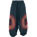Guru-Shop Relaxhose Haremshose, Pluderhose, Pumphose, Aladinhose -.. Hippie, Festival, Ethno Style, alternative Bekleidung rot|schwarz S/M