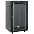 "vidaXL 18U Netzwerkschrank 19\" IP20 Schwarz 60x60x100 cm"