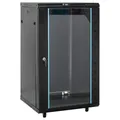 vidaXL 18U Netzwerkschrank 19" IP20 Schwarz 60x60x100 cm, Serverschrank, Datenschrank, 18U-Datenschrank, stehender Netzwerkschrank