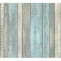 Profhome Vliestapete 319932-GU Holz Tapete Holzoptik matt blau grau creme 5,33 m2, glatt, (1 Rolle, 5,33 qm), Vinyltapete auf Vliesbasis, blau, grau, creme blau 0.53 m x 10.05 m