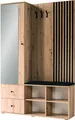 Garderoben Set modern inkl. Sitzpolster Eiche mit schwarz CALLAO-161