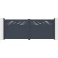 Casanoov Flügeltor Elektrisch Halti 400x160cm Aluminium Grau & Drehtorantrieb Ranger B150
