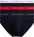 Tommy Hilfiger Herren 3er Pack Unterhosen Hip Briefs mit Logobund, Mehrfarbig (Primary Red/White/Desert Sky), L