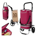 24MOVE Einkaufstrolley VEHLO 3in1 Trolley faltbarer Einkaufswagen mit Kühlfach, rot