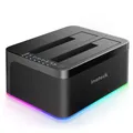 RGB Festplatten Dockingstation USB 3.0 mit Offline-Klonfunktion, für 2.5 u. 3...