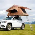 VEVOR Dachzelt mit Hartschale Autozelt für 2–3 Personen, zusammenklappbares Hartschalen-Dachzelt mit Teleskopleiter (150 kg belastbar) Matratze, aus Oxford-Gewebe wasserdicht für Jeep SUV Van Pickup