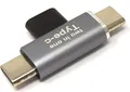 USB 3.1 Y Adapter Typ C Buchse zu 2x Stecker Winkel Kabel in Grau
