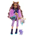 Monster High Clawdeen Wolf-Puppe mit Hund Crescent und Accessoires wie Rucksack,