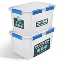 Kreher® Aufbewahrungsbox mit Deckel (50 Liter) – Wasserdichte Box stapelbar, Luftdichte Box BPA- & schadstofffrei, robuste Lagerboxen mit Silikondichtung, Kunstoffbox mit 6 Clips (2)